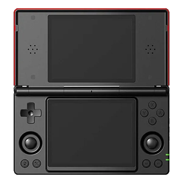 Black and crimson Anbernic RG DS dual-screen handheld