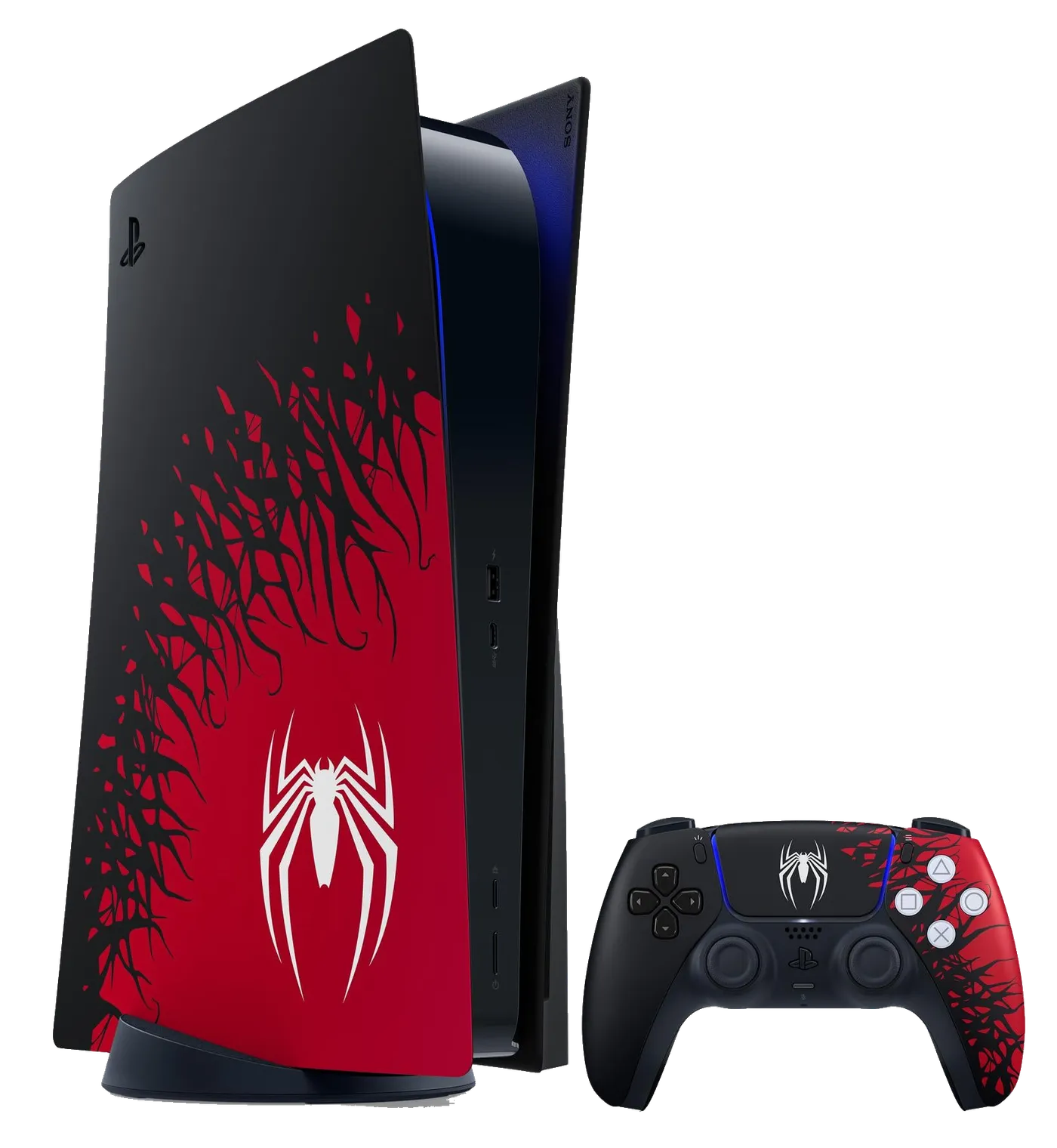 PlayStation 5 Marvel's Spider-Man 2 Limited Edition console with matching DualSense controller